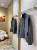 Miu Miu Logo Standing Collar Jacket Grey - 图片 2