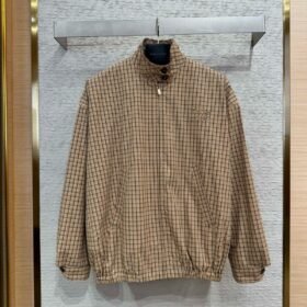 Miu Miu Logo Patch Stand-Up Collar Jacket