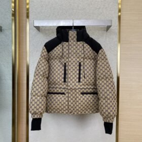 Gucci Printed Jacquard Removable Down Jacket Blue