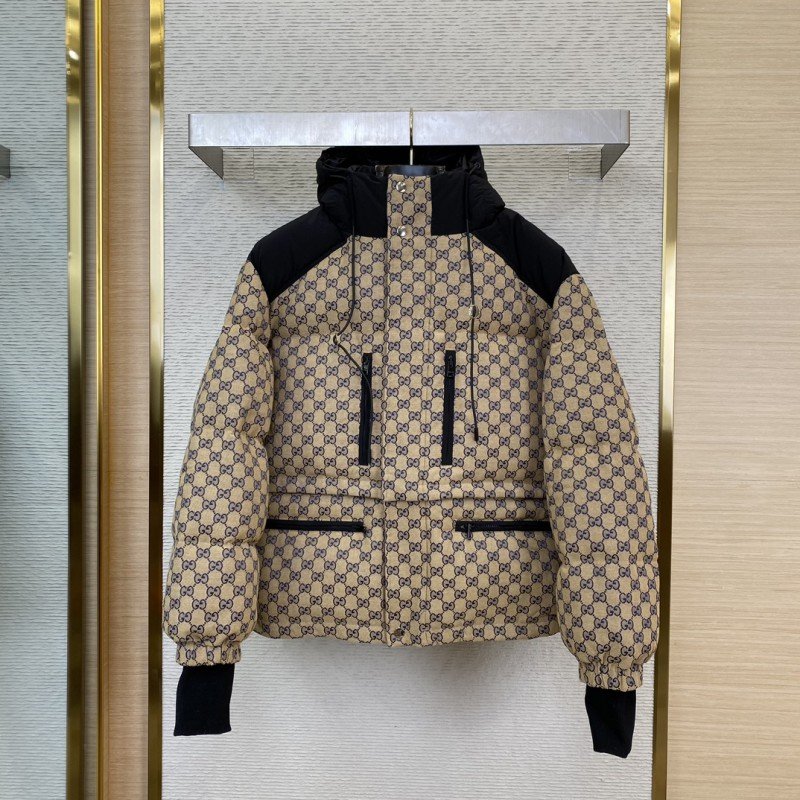 wsxc1731118101032_0.jpg Gucci Printed Jacquard Removable Down Jacket Blue - 图片 1