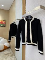 Chanel Ribbon Tie Knit Shirt Black - 图片 3