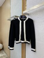 Chanel Ribbon Tie Knit Shirt Black - 图片 6