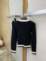 Chanel Ribbon Tie Knit Shirt Black - 图片 8