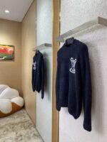 LV logo appliqu??d jumper navy blue - 图片 3