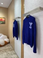 LV logo appliqu??d jumper blue - 图片 3