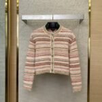Chanel Striped knit chambray jacket