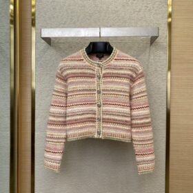 Chanel Striped knit chambray jacket