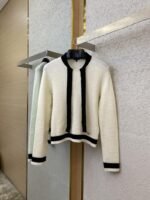 Chanel Ribbon Bow Tie Knit Shirt White - 图片 5