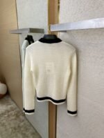 Chanel Ribbon Bow Tie Knit Shirt White - 图片 8