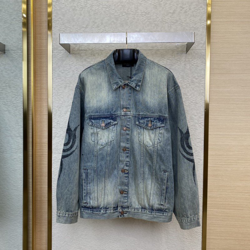 wsxc1731629435211_0.jpg Balenciaga Printed Denim Jacket - 图片 1