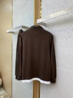 Miu Miu Logo Embroidery Long Sleeve Polo Shirt - 图片 6