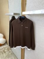 Miu Miu Logo Embroidery Long Sleeve Polo Shirt - 图片 7