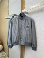Dior Badge Logo Embroidered Cotton Jacket Coat - 图片 4