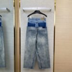 Balenciaga Patchwork Washed Denim Trousers Light Blue - 图片 2