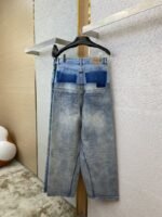 Balenciaga Patchwork Washed Denim Trousers Light Blue - 图片 6