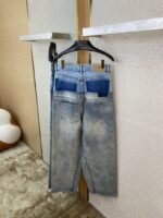Balenciaga Patchwork Washed Denim Trousers Light Blue - 图片 8