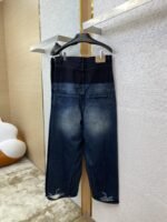 Balenciaga Patchwork Washed Denim Trousers Dark Blue - 图片 6