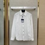LV Jacquard Mulberry Silk Long Sleeve Shirt