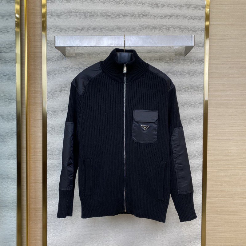 wsxc1731728497922_0.jpg Prada Nylon Pocket Knit Jacket - 图片 1