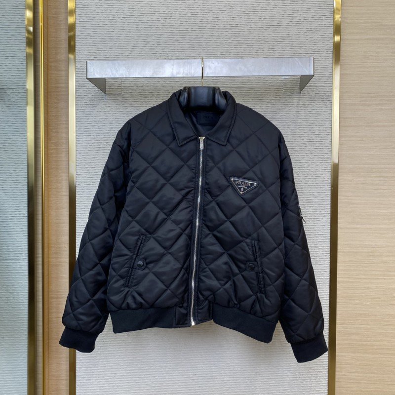 wsxc1731728712110_0.jpg Prada Triangle Label Rhombus Cotton Coat Jacket - 图片 1