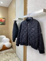 Prada Triangle Label Rhombus Cotton Coat Jacket - 图片 3