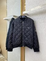 Prada Triangle Label Rhombus Cotton Coat Jacket - 图片 5