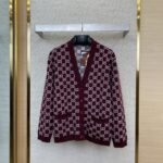 Gucci Printed Jacquard Reversible Knit Cardigan