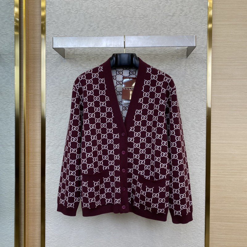 wsxc1732245683667_0.jpg Gucci Printed Jacquard Reversible Knit Cardigan - 图片 1