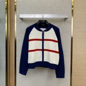 Dior Monogrammed Knitted Cardigan In Navy Blue