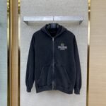 Balenciaga Logo Embroidered Hooded Sweatshirt Jacket