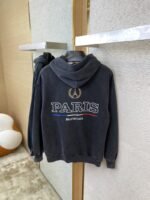 Balenciaga Logo Embroidered Hooded Sweatshirt Jacket - 图片 8