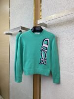 Dior Monogrammed Appliqu?? Knit Pullover Green - 图片 5