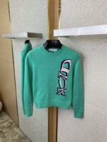 Dior Monogrammed Appliqu?? Knit Pullover Green - 图片 7