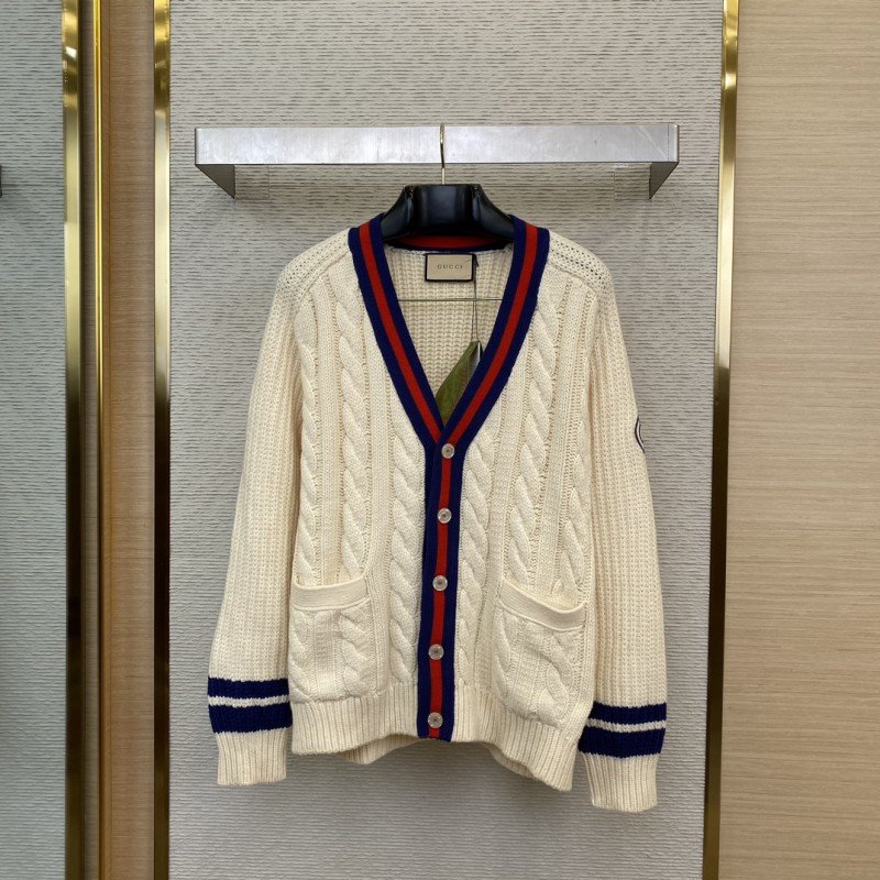 wsxc1732330370067_0.jpg Gucci Clash of Colours Ribbon Badge Knit Cardigan - 图片 1