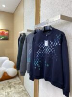 LV Gradient Embroidery Crew Sweatshirt Navy - 图片 3