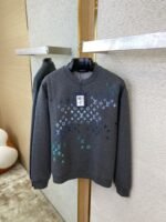 LV Gradient Embroidery Crew Neck Sweatshirt Grey - 图片 7