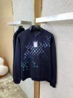 LV Gradient Embroidery Crew Sweatshirt Navy - 图片 6
