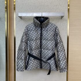 Dior Logo Print Waisted Winter Jacket