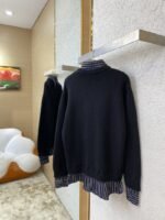 Balenciaga Shirt Patchwork V-Neck Sweater Black - 图片 4