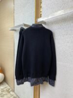 Balenciaga Shirt Patchwork V-Neck Sweater Black - 图片 6