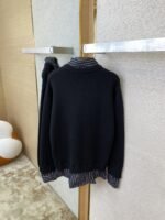 Balenciaga Shirt Patchwork V-Neck Sweater Black - 图片 8