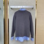 Balenciaga Shirt Patchwork V-Neck Sweater Grey - 图片 2