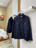 Miu Miu Checked Wool Stand-Up Jacket Coat - 图片 3