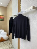 Prada Wool Leather Label Zip Cardigan - 图片 4