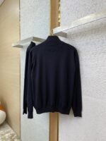 Prada Wool Leather Label Zip Cardigan - 图片 6