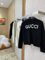 Gucci Chest Letter Sweater Black - 图片 3