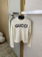 Gucci Chest Letter Sweater White - 图片 7
