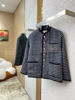 Gucci Thousand Bird Check Coarse Weave Tweed Wool Jacket - 图片 3