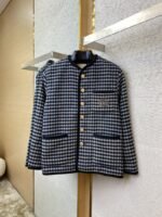 Gucci Thousand Bird Check Coarse Weave Tweed Wool Jacket - 图片 5