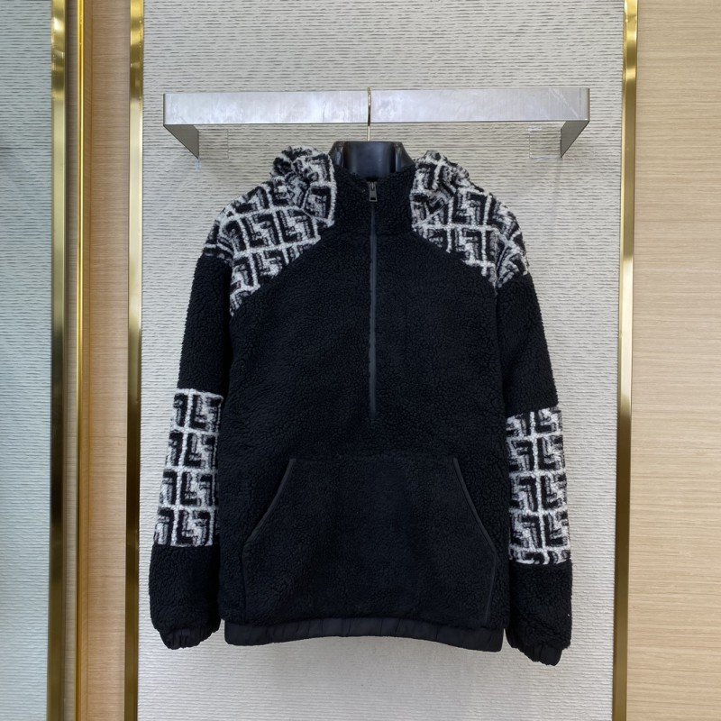 wsxc1733713011321_0.jpg Fendi half-zip lambswool hooded sweatshirt - 图片 1